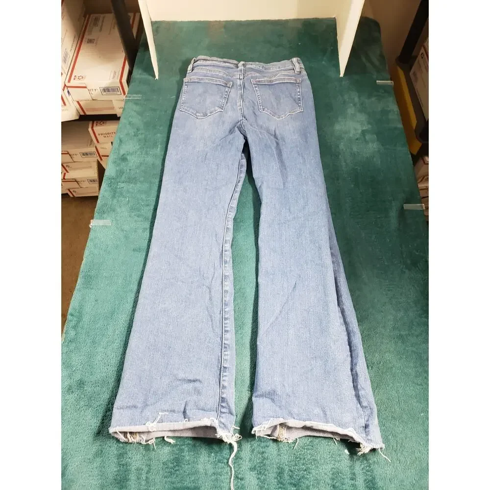 Loft Jeans Size 6 Petite Women Blue Pants Denim Stretch Mid Rise Flared Wide Leg